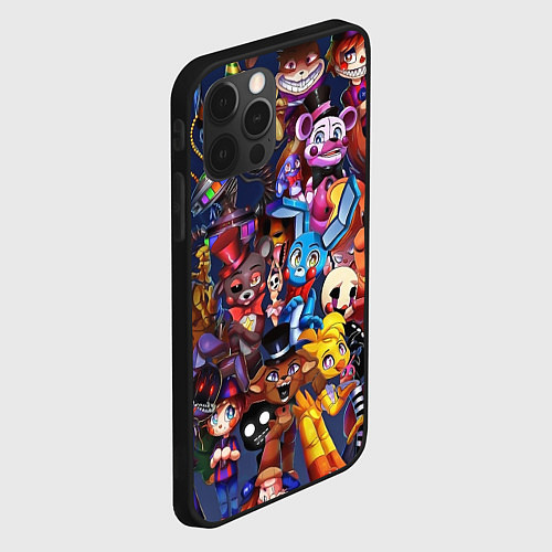 Чехол iPhone 12 Pro Cute Fnaf Pattern / 3D-Черный – фото 2