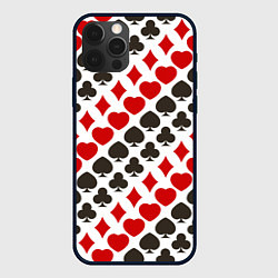Чехол для iPhone 12 Pro Карточные Масти Card Suits, цвет: 3D-черный