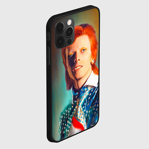 Чехол iPhone 12 Pro Ziggy Stardust Portrait / 3D-Черный – фото 2