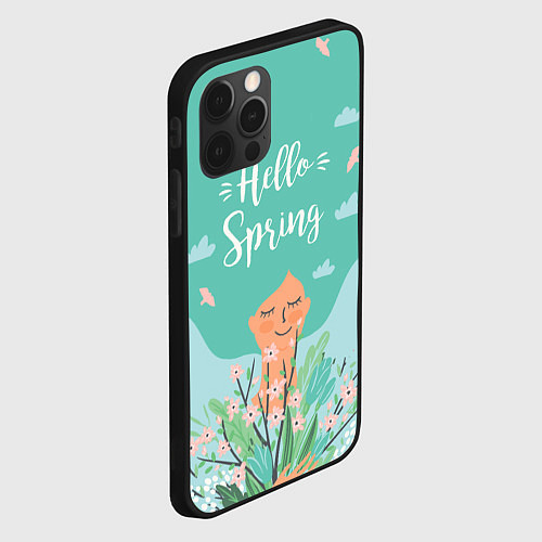 Чехол iPhone 12 Pro Hello spring / 3D-Черный – фото 2