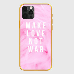 Чехол для iPhone 12 Pro Make love not var, цвет: 3D-желтый