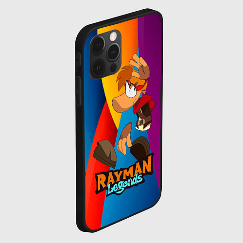 Чехол iPhone 12 Pro Rayman Радужный фон / 3D-Черный – фото 2