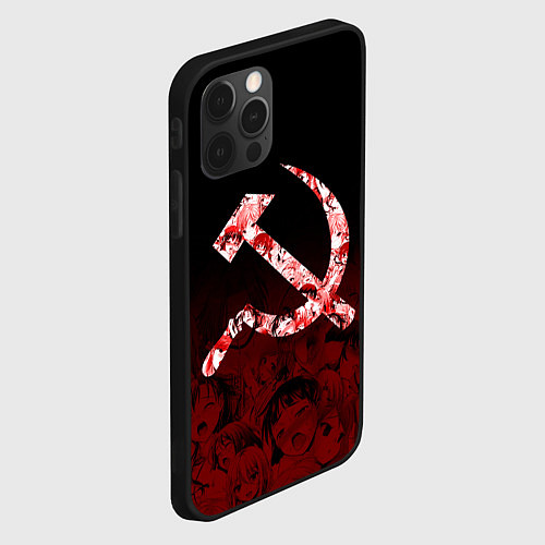 Чехол iPhone 12 Pro СССР АХЕГАО USSR AHEGAO / 3D-Черный – фото 2