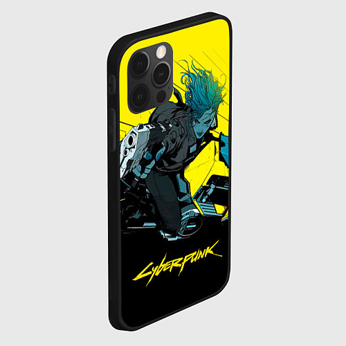 Чехол iPhone 12 Pro Vi Ви на мотоцикле cyberpunk 2077 / 3D-Черный – фото 2