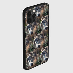 Чехол для iPhone 12 Pro Волки клипарт wolfs, цвет: 3D-черный — фото 2