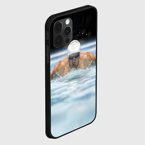 Чехол iPhone 12 Pro Плавание Пловец / 3D-Черный – фото 2