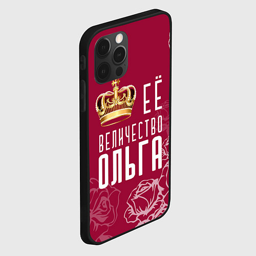 Чехол iPhone 12 Pro Её величество Прекрасная Ольга / 3D-Черный – фото 2