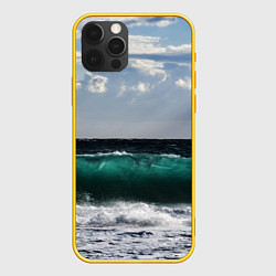 Чехол для iPhone 12 Pro Морской прибой, цвет: 3D-желтый