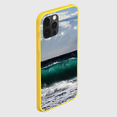 Чехол iPhone 12 Pro Морской прибой / 3D-Желтый – фото 2