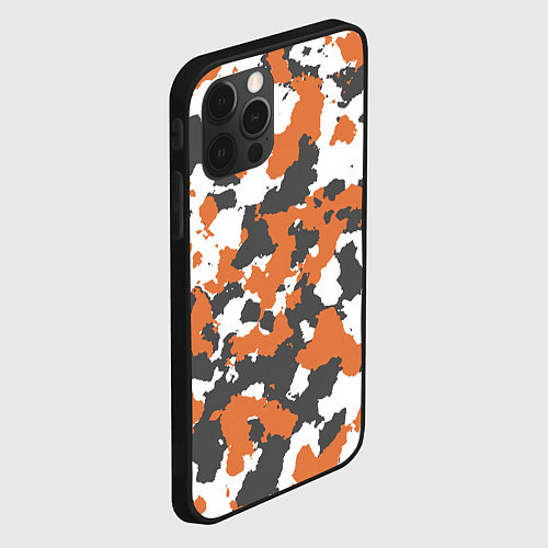 Чехол iPhone 12 Pro Orange Camo / 3D-Черный – фото 2