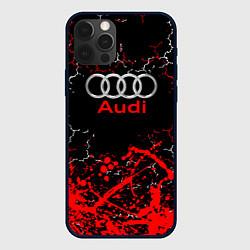 Чехол для iPhone 12 Pro AUDI АУДИ брызги, цвет: 3D-черный