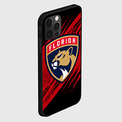 Чехол для iPhone 12 Pro Florida Panthers, Флорида Пантерз, NHL, цвет: 3D-черный — фото 2