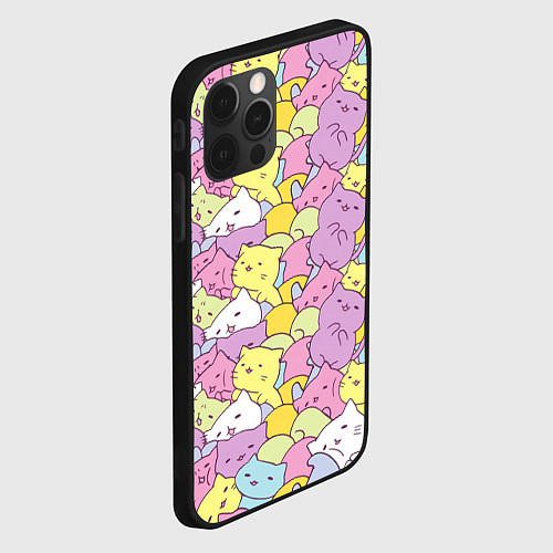 Чехол iPhone 12 Pro Cute pattern of seals / 3D-Черный – фото 2