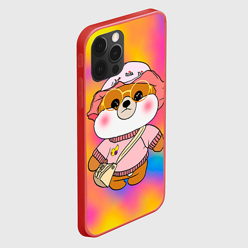 Чехол iPhone 12 Pro Шиба Ину Лалафанфан / 3D-Красный – фото 2