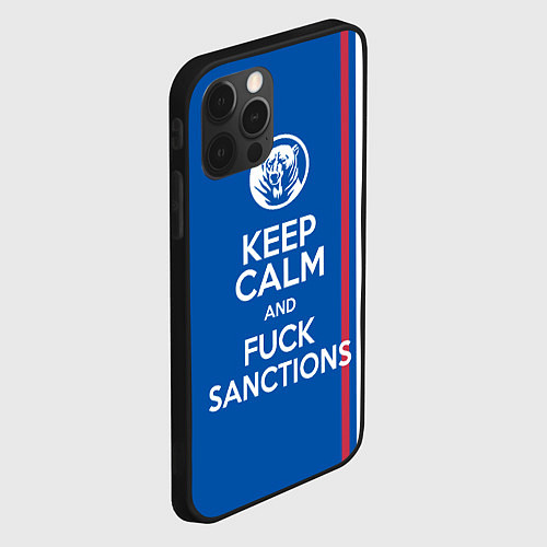 Чехол iPhone 12 Pro Keep calm and fuck sanctions / 3D-Черный – фото 2