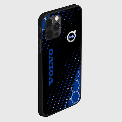 Чехол iPhone 12 Pro Volvo - Вольво Sport соты / 3D-Черный – фото 2