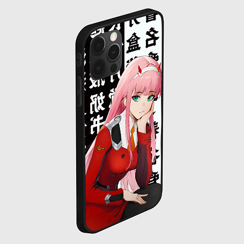 Чехол iPhone 12 Pro Ноль два Любимый во франксе Zero Two / 3D-Черный – фото 2