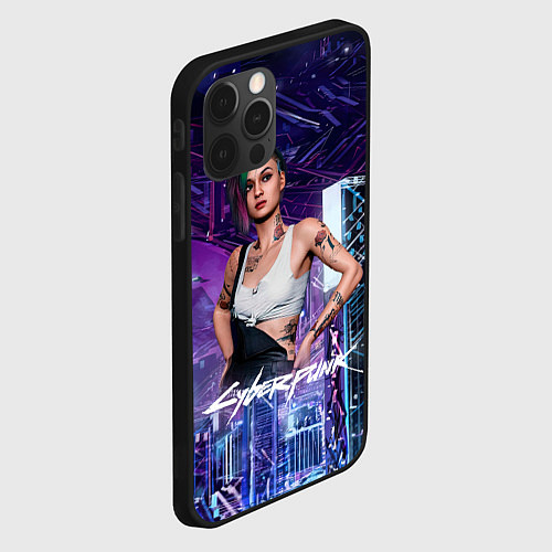 Чехол iPhone 12 Pro Judy Cyberpunk2077 Джуди / 3D-Черный – фото 2