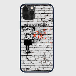 Чехол для iPhone 12 Pro Banksy Девочка в Противогазе Бэнкси, цвет: 3D-черный