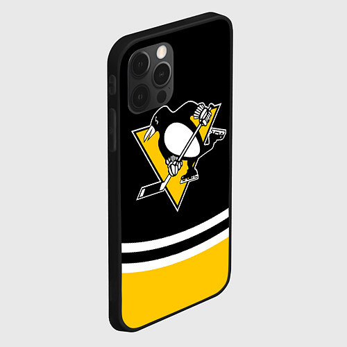 Чехол iPhone 12 Pro Pittsburgh Penguins Питтсбург Пингвинз / 3D-Черный – фото 2