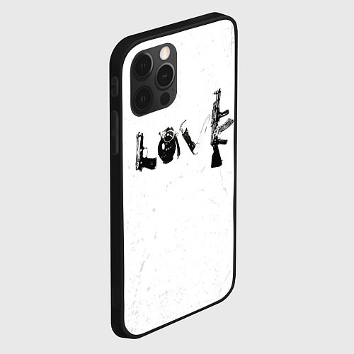 Чехол iPhone 12 Pro Banksy Бэнкси LOVE / 3D-Черный – фото 2