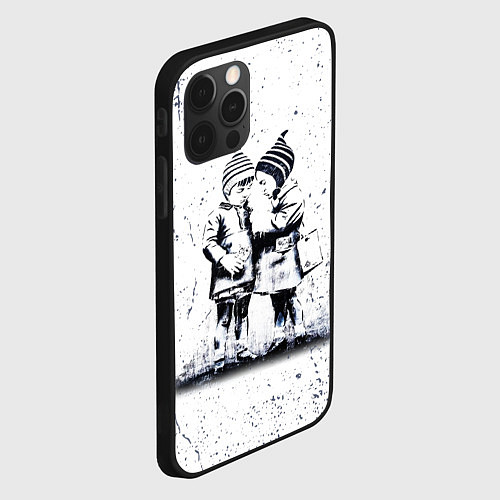 Чехол iPhone 12 Pro BANKSY БЭНКСИ дети / 3D-Черный – фото 2