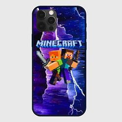 Чехол для iPhone 12 Pro Minecraft Neon, цвет: 3D-черный