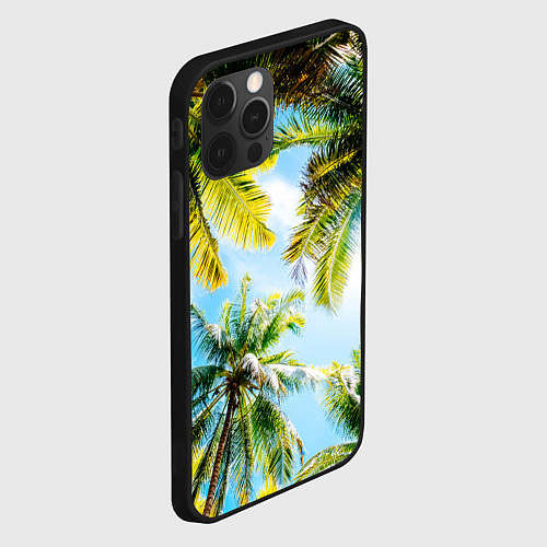 Чехол iPhone 12 Pro Пальмы под солнцем / 3D-Черный – фото 2