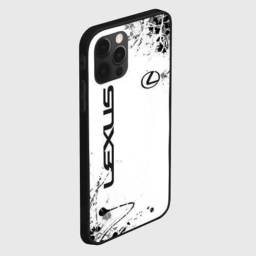 Чехол iPhone 12 Pro Lexus texture Трещины / 3D-Черный – фото 2
