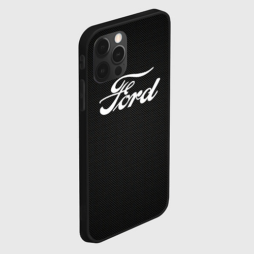 Чехол iPhone 12 Pro Ford форд крбон / 3D-Черный – фото 2