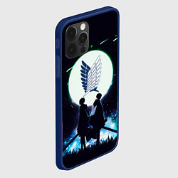 Чехол для iPhone 12 Pro Атака Титанов Attack on Titan, Logo, цвет: 3D-тёмно-синий — фото 2