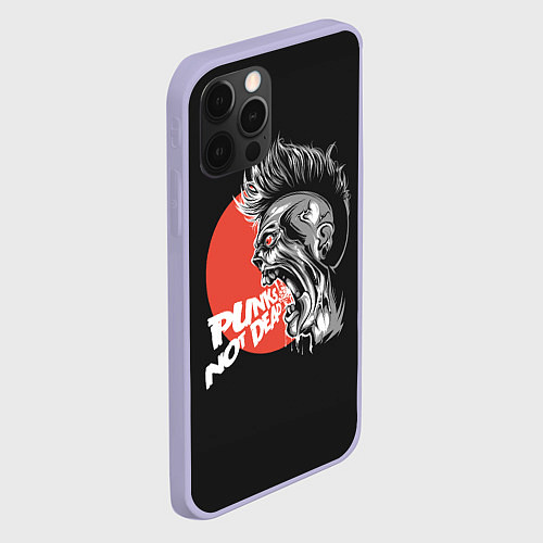 Чехол iPhone 12 Pro PUNKS NOT DEAD - Панк / 3D-Светло-сиреневый – фото 2