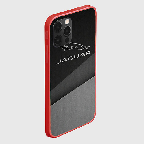 Чехол iPhone 12 Pro JAGUR оттенки серого / 3D-Красный – фото 2