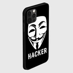 Чехол для iPhone 12 Pro HACKER Маска V, цвет: 3D-черный — фото 2