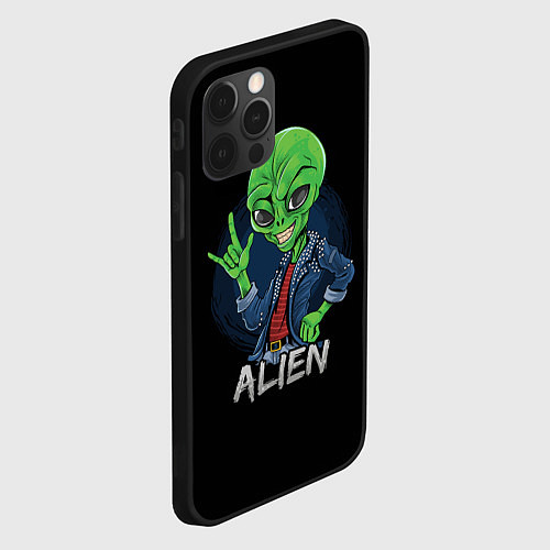 Чехол iPhone 12 Pro ALIEN ИНОПЛАНЕТЯНИН / 3D-Черный – фото 2