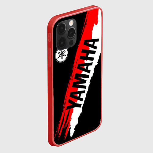 Чехол iPhone 12 Pro YAMAHA - ЯМАХА DOUBLE LINE / 3D-Красный – фото 2