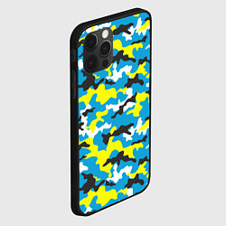 Чехол для iPhone 12 Pro Камуфляж Небесно-Синий, цвет: 3D-черный — фото 2