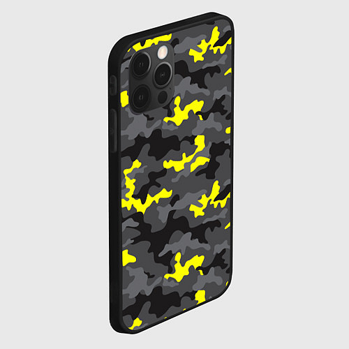 Чехол iPhone 12 Pro Камуфляж Серо-Чёрный / 3D-Черный – фото 2