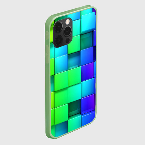 Чехол iPhone 12 Pro Color geometrics pattern Vanguard / 3D-Салатовый – фото 2