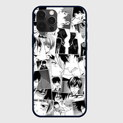 Чехол для iPhone 12 Pro Psycho Pass pattern, цвет: 3D-черный