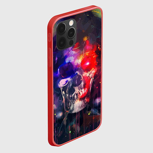 Чехол iPhone 12 Pro Vanguard neon skull Fashion pattern / 3D-Красный – фото 2