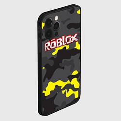 Чехол для iPhone 12 Pro Roblox Камуфляж Жёлто-Серый, цвет: 3D-черный — фото 2