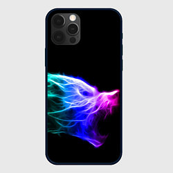Чехол для iPhone 12 Pro Wolf Grin Волк Оскал Неон Neon, цвет: 3D-черный