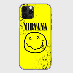 Чехол для iPhone 12 Pro NIRVANA лого, цвет: 3D-светло-сиреневый