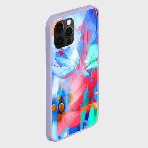 Чехол iPhone 12 Pro Fashion floral pattern / 3D-Светло-сиреневый – фото 2