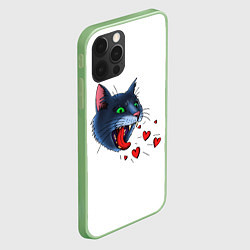 Чехол для iPhone 12 Pro Cat love meow, цвет: 3D-салатовый — фото 2