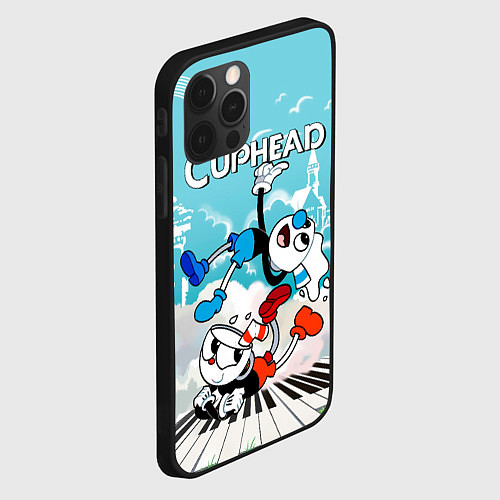 Чехол iPhone 12 Pro Cuphead 2 чашечки / 3D-Черный – фото 2