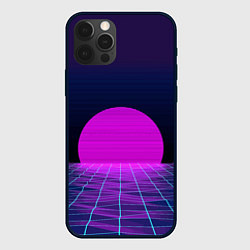 Чехол для iPhone 12 Pro Закат розового солнца Vaporwave Психоделика, цвет: 3D-черный