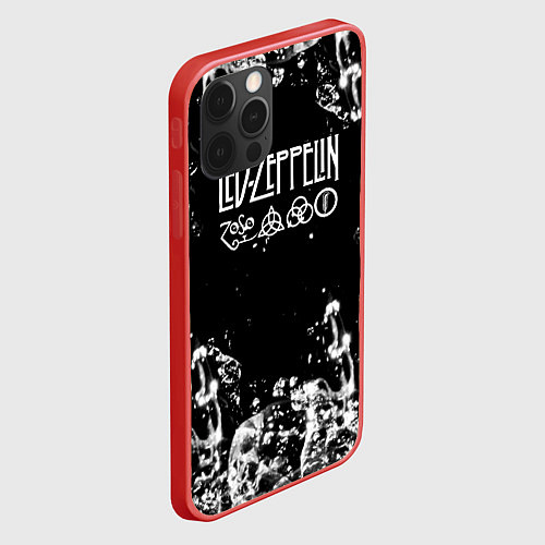 Чехол iPhone 12 Pro LED ZEPPELIN texture вода / 3D-Красный – фото 2