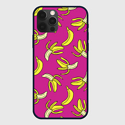 Чехол для iPhone 12 Pro Banana pattern Summer Color, цвет: 3D-черный